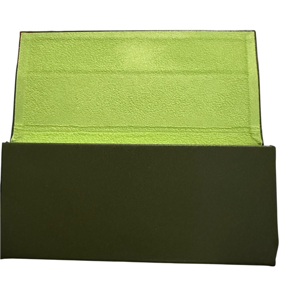 Longchamp Semi-Hard Shell Folding/Collapsible Eyeglasses Case Olive Green